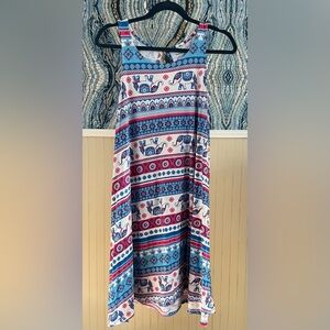 Bobbie Brooks Elephant Print Dress, Size L